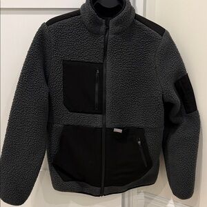 Figs Gray and Black Sherpa Jacket